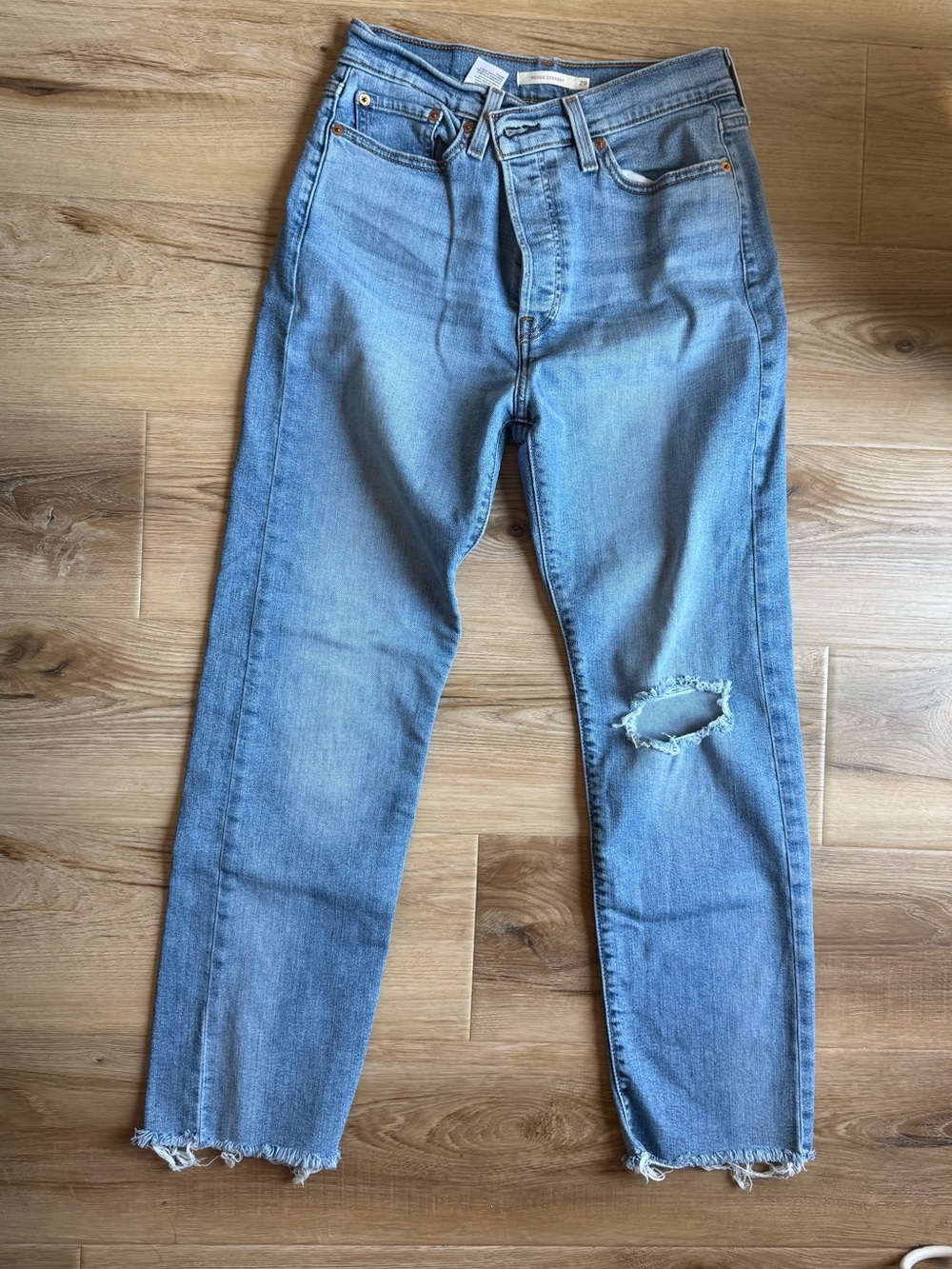 Levi's Light Wash Straight Leg Jeans - Light Blue